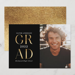 Invitation Typographie minimaliste moderne diplôme de la phot