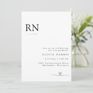 Invitation Typographie minimaliste moderne Diplôme en soins i