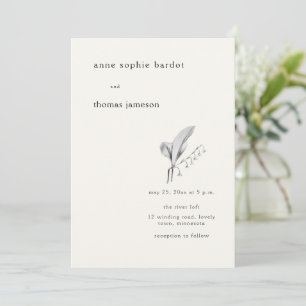 Invitation Typographie minimaliste moderne Lily Valley Mariag