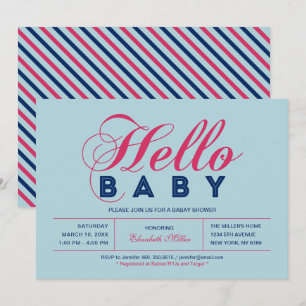 Invitation Typographie moderne Baby shower garçon, Saupoudrer
