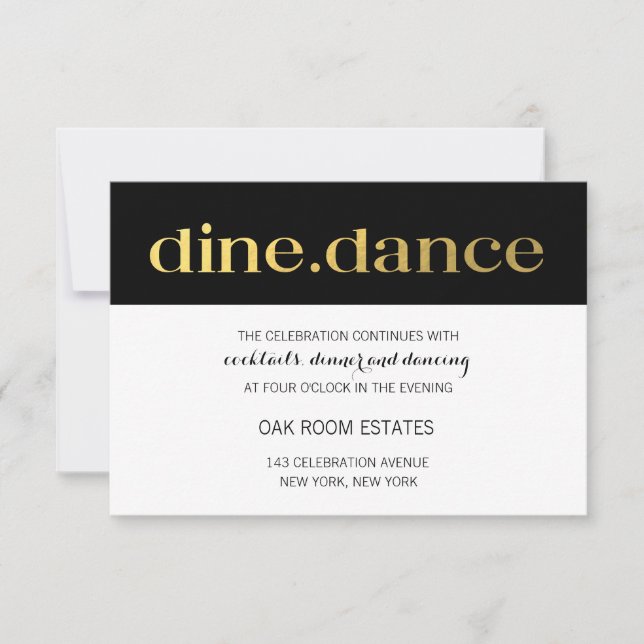 Invitation Typographie moderne Blancs noirs | Réception (Devant)