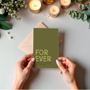 Invitation Typographie moderne de l'olivier vert   Gras répar