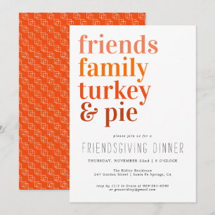 Invitation Typographie Moderne   Dîner de Thanksgiving