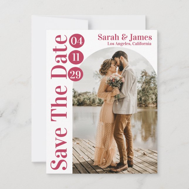 Invitation Typographie moderne élégante Photo Enregistrer la  (Devant)