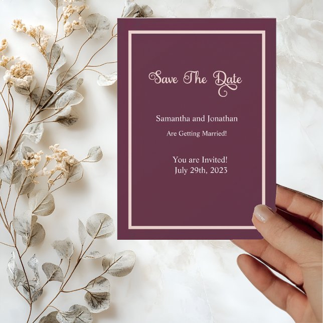 Invitation Typographie moderne élégante Rose Or enregistrer l (Créateur téléchargé)