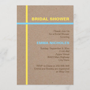 Invitation Typographie moderne et rayures douches nuptiales r