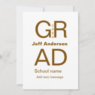 Invitation Typographie moderne graduation simple minimum c