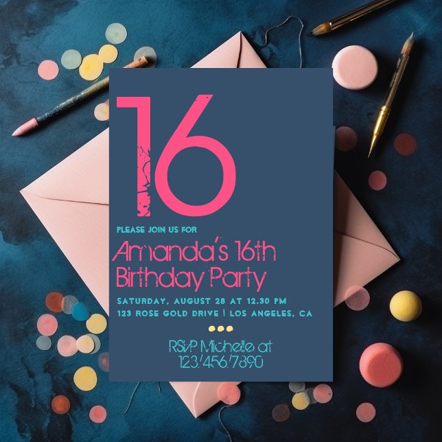 Invitation Typographie moderne Grunge Anniversaire (Créateur téléchargé)