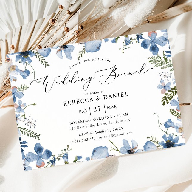 Invitation Typographie moderne Mariage botanique Brunch (Créateur téléchargé)