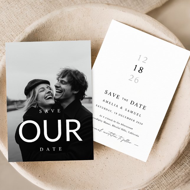 Invitation Typographie moderne Mariage Enregistrer La Date Ph (Créateur téléchargé)