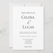 Typographie moderne minimale Mariage noir et blanc