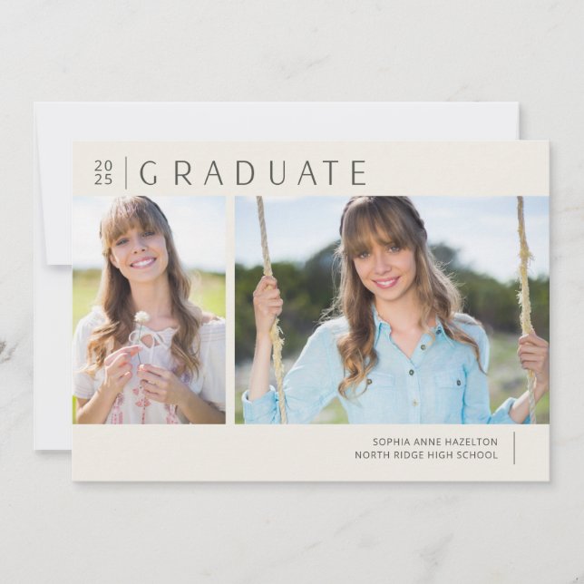 Invitation Typographie moderne Multi Photo Graduation Party (Devant)