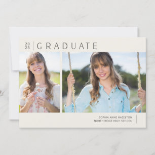 Invitation Typographie moderne Multi Photo Graduation Party