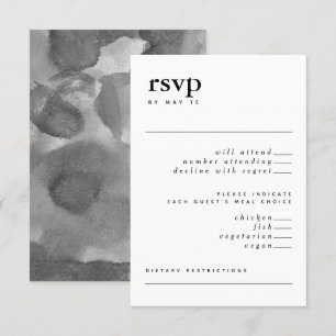 Invitation Typographie moderne noir et blanc Aquarelle RSVP