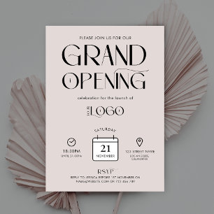 Invitation Typographie moderne Nouveau Business Grand Ouvertu
