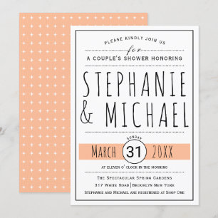 Invitation Typographie moderne pêche mariage douche couple