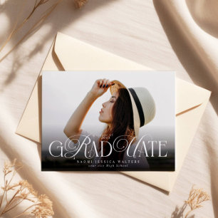 Invitation Typographie Moderne Photo de fin d'études Élégante