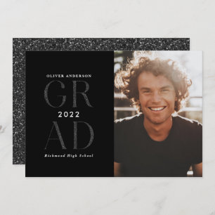 Invitation Typographie moderne photo graduation parties scint
