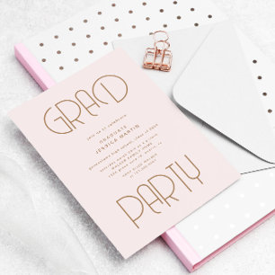 Invitation Typographie moderne Photo Graduation Party Invitat