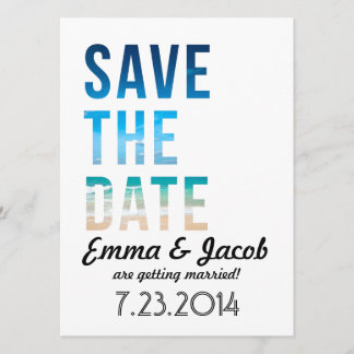 Invitation Typographie Moderne Plage Mariage Enregistrer La D