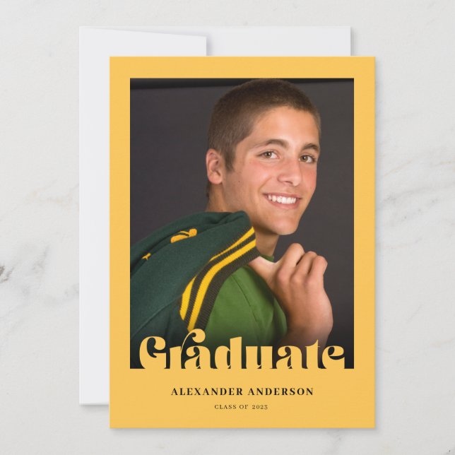 Invitation Typographie moderne Retro Diplôme photo (Devant)