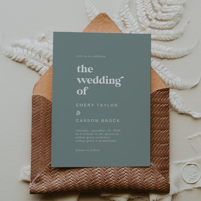 Invitation Typographie moderne | Sage Green Le Mariage de (Créateur téléchargé)