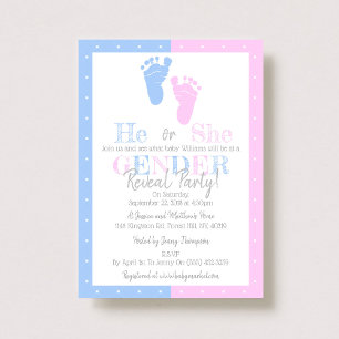 Invitation Typographie moderne Sexe Revevela Party! Baby show