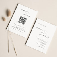 Typographie moderne simple QR Code Mariage