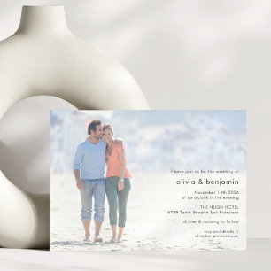 Invitation Typographie moderne superposer Mariage élégant