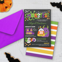 Typographie monstre neutre Baby shower d'Halloween