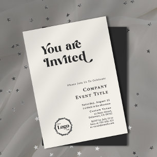 Invitation Typographie noir et blanc chic Vous êtes invité