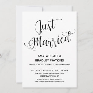 Invitation Typographie « Nouvellement Mariés » Réception de M