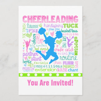 Invitation Typographie personnalisée Pastel Cheerled Words
