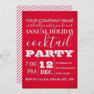 Invitation Typographie Red Corporate Fête