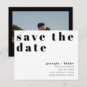 Invitation Typographie rétro gras Save the Date contemporain