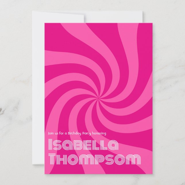 Invitation Typographie rétro super fête d'anniversaire (Devant)