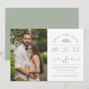 Invitation Typographie russe moderne Photo Enregistrer la dat