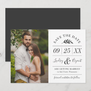 Invitation Typographie russe moderne Photo Enregistrer la dat