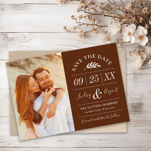 Invitation Typographie russe moderne Photo Enregistrer la dat