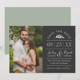 Invitation Typographie russe moderne Photo Enregistrer la dat