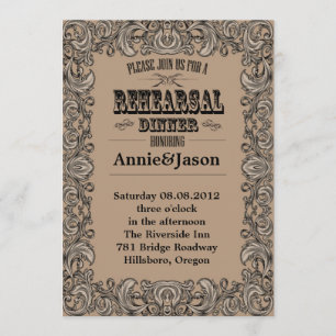 Invitation typographie rustique mariage campagnard occidental