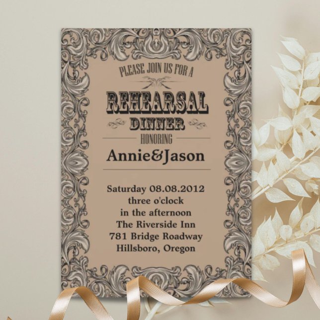 Invitation typographie rustique mariage pays occidental (rustic typography western country wedding invitation)