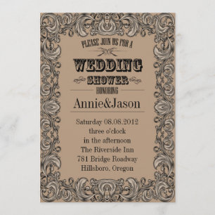 Invitation typographie rustique mariage western country