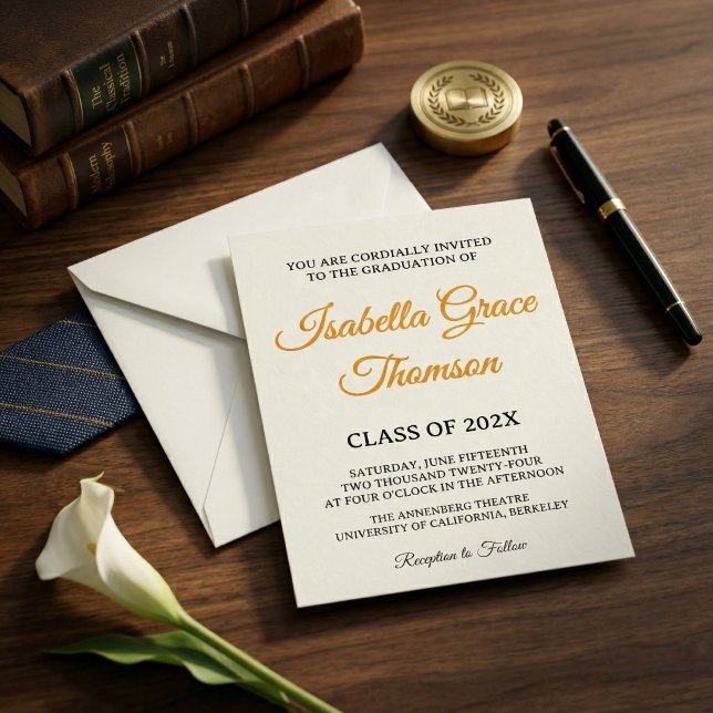 Invitation Typographie Serif Minimaliste Noir Promotion 2026 (Créateur téléchargé)