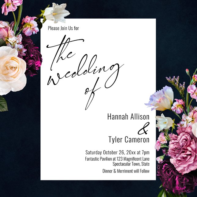 Invitation Typographie Simple Élégante Le Mariage De (Créateur téléchargé)