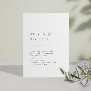 Invitation Typographie simple et élégante Mariage moderne