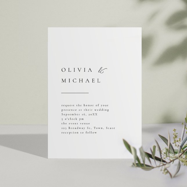 Invitation Typographie simple et élégante Mariage moderne (Simply Elegant Typography Modern Wedding Invitation)
