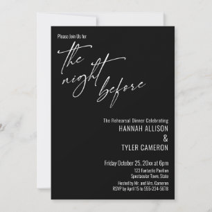 Invitation Typographie Simple La Nuit Avant Black