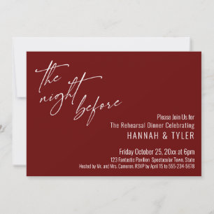 Invitation Typographie Simple La Nuit Avant Bourgogne