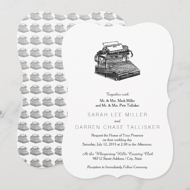 Invitation Typographie Smith Premier No. 2 (Devant / Derrière)